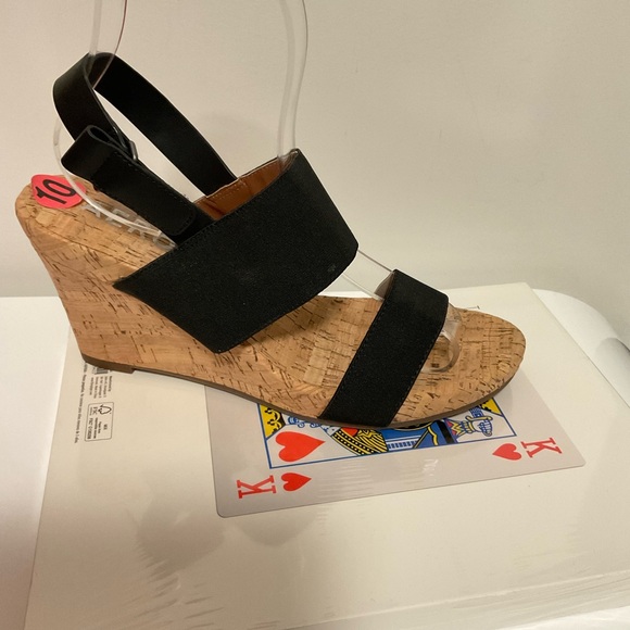 Aerosoles Chic Black Cork Wedge Size 10 - Picture 1 of 5
